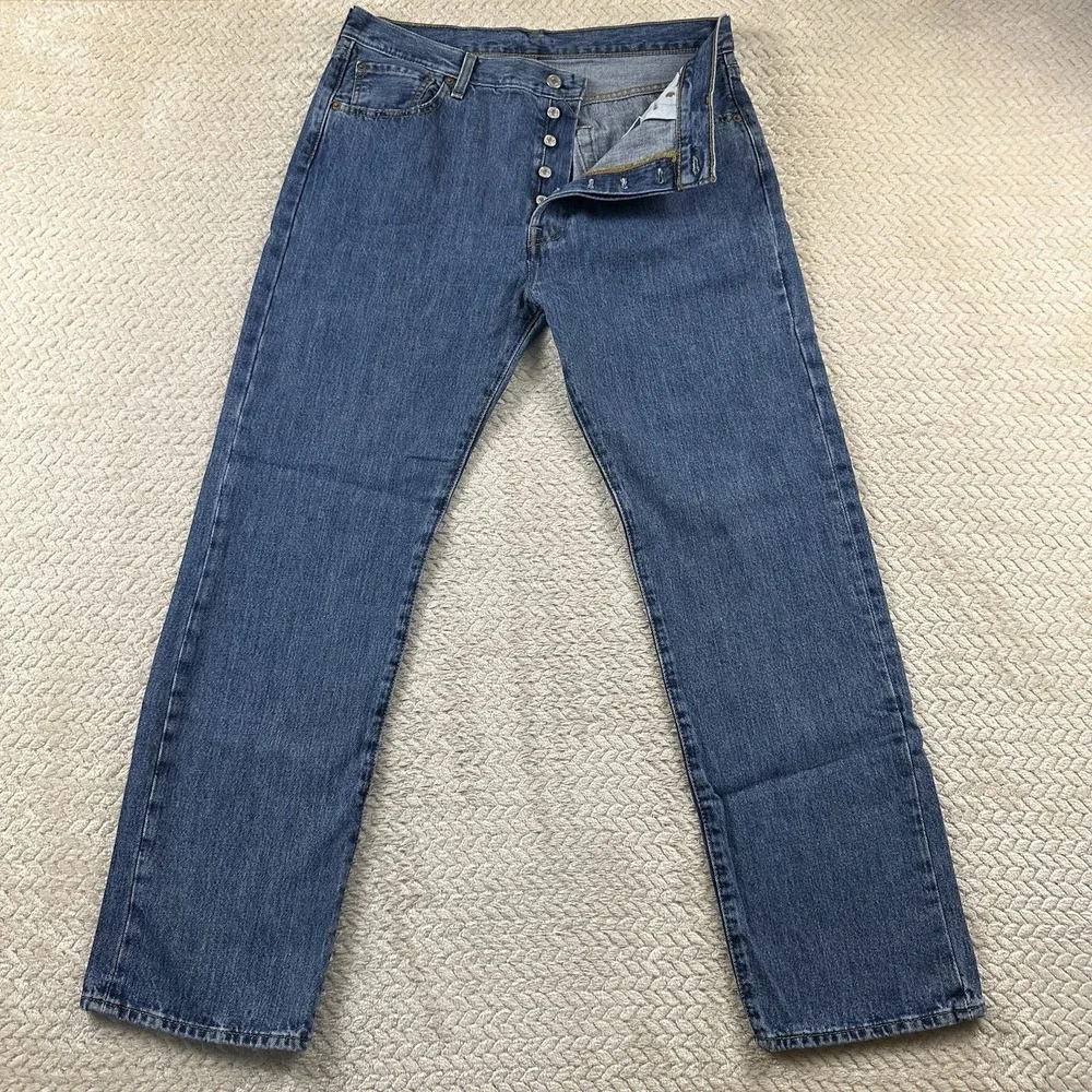 Levi's 501xx Men's Button Fly Jeans 36x32‎ Blue Denim Cowboy Modern Casual work